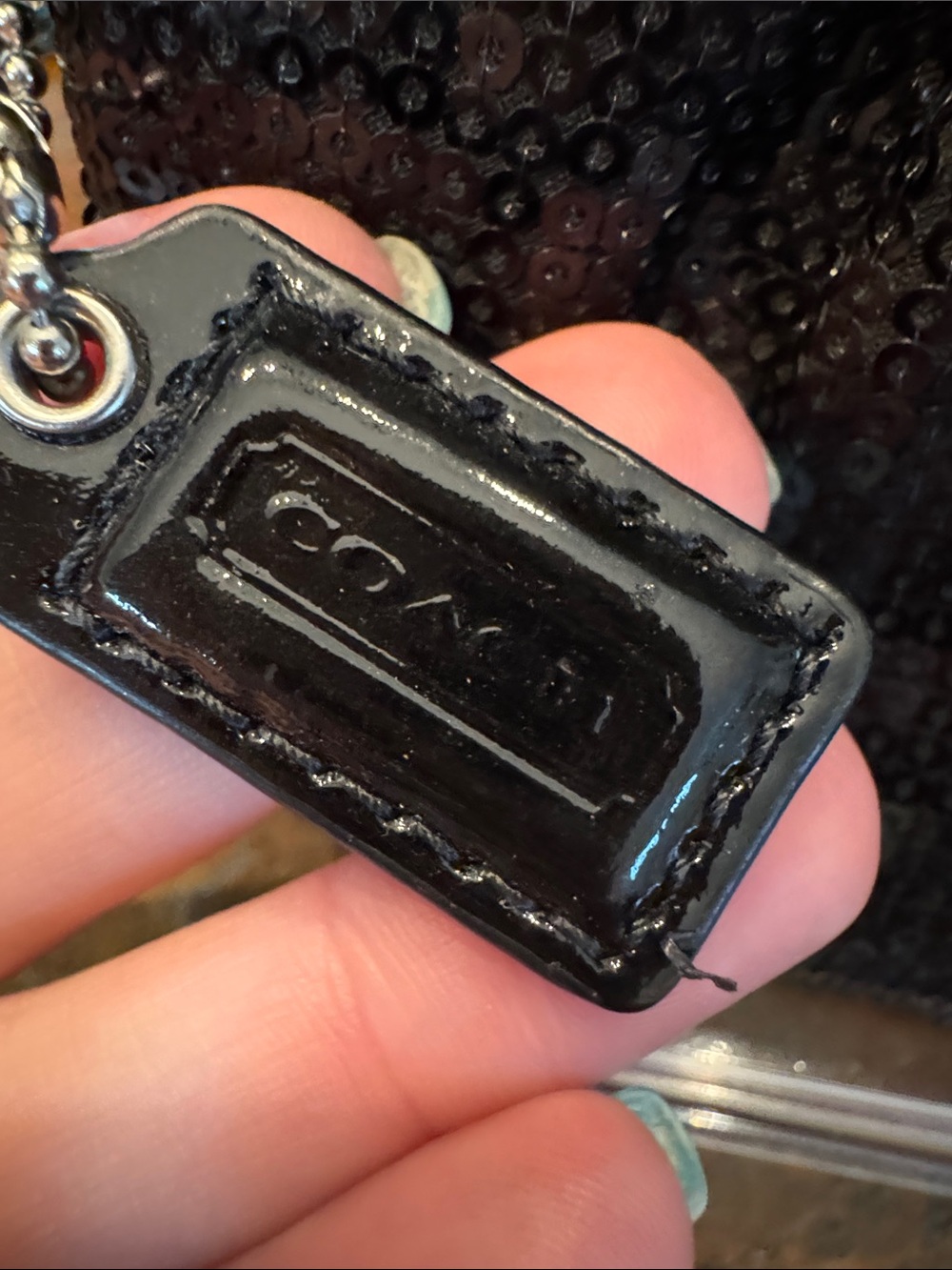 Coach Black Sequin Wristlet Clutch - Picture 2 of 8